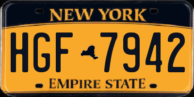 NY license plate HGF7942