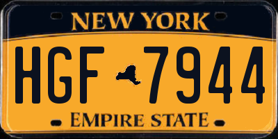 NY license plate HGF7944