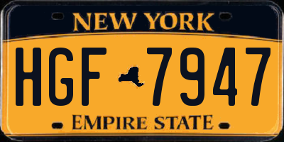 NY license plate HGF7947
