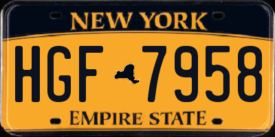 NY license plate HGF7958