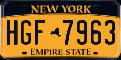 NY license plate HGF7963