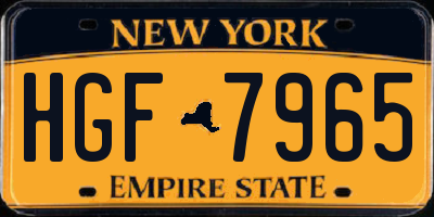 NY license plate HGF7965