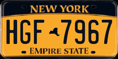 NY license plate HGF7967