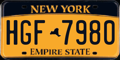 NY license plate HGF7980
