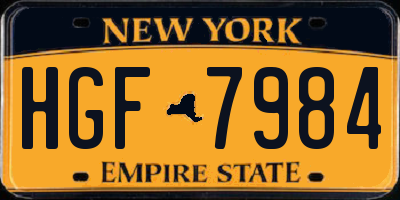 NY license plate HGF7984