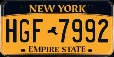 NY license plate HGF7992