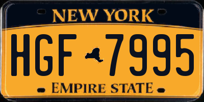 NY license plate HGF7995