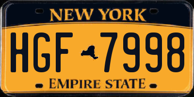 NY license plate HGF7998