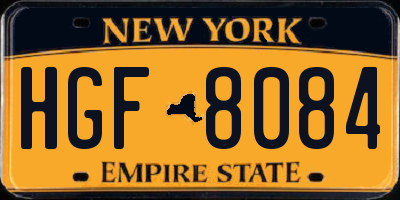 NY license plate HGF8084