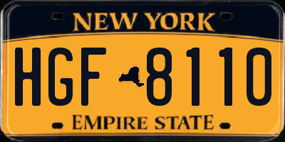 NY license plate HGF8110