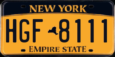 NY license plate HGF8111
