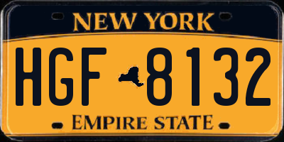 NY license plate HGF8132