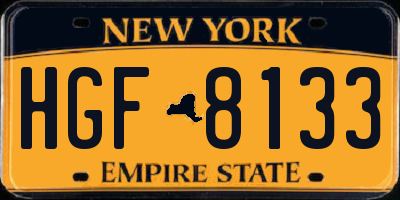 NY license plate HGF8133