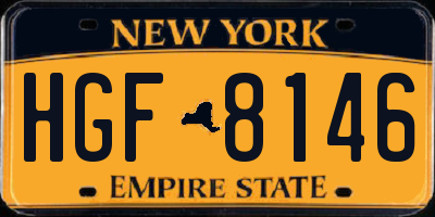 NY license plate HGF8146
