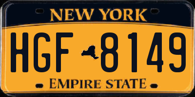 NY license plate HGF8149