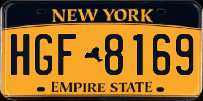 NY license plate HGF8169