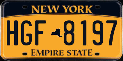 NY license plate HGF8197