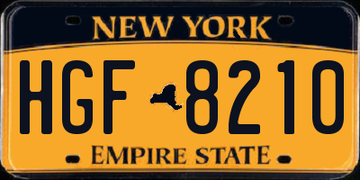 NY license plate HGF8210