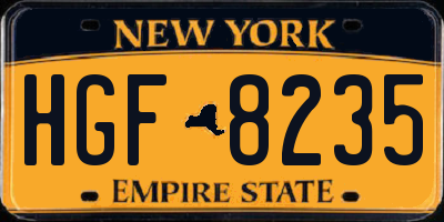 NY license plate HGF8235
