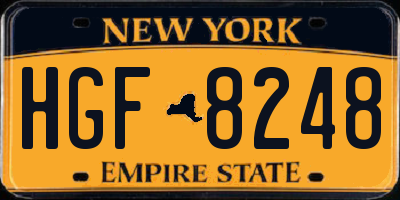 NY license plate HGF8248