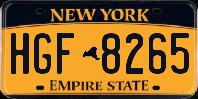 NY license plate HGF8265