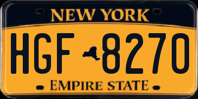 NY license plate HGF8270