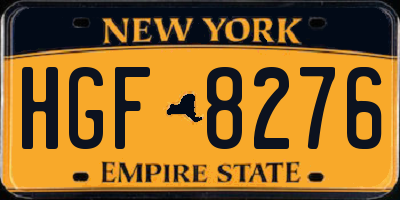 NY license plate HGF8276