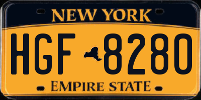 NY license plate HGF8280