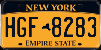NY license plate HGF8283