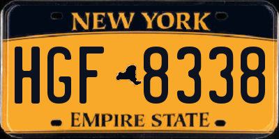 NY license plate HGF8338
