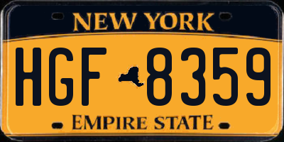 NY license plate HGF8359
