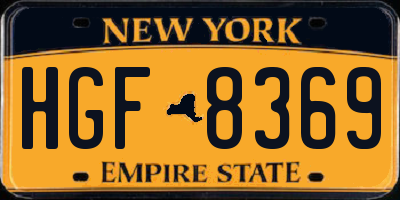 NY license plate HGF8369