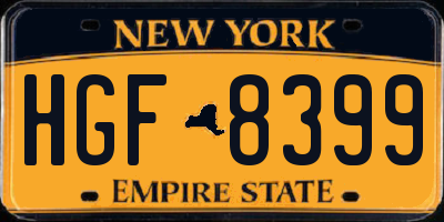 NY license plate HGF8399