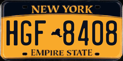 NY license plate HGF8408
