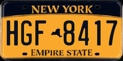 NY license plate HGF8417