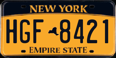 NY license plate HGF8421