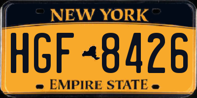 NY license plate HGF8426