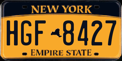 NY license plate HGF8427