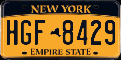 NY license plate HGF8429