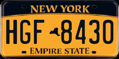 NY license plate HGF8430