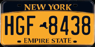 NY license plate HGF8438