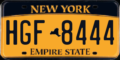 NY license plate HGF8444