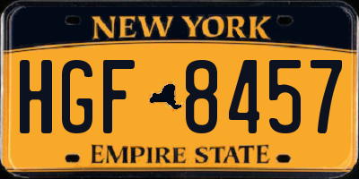 NY license plate HGF8457