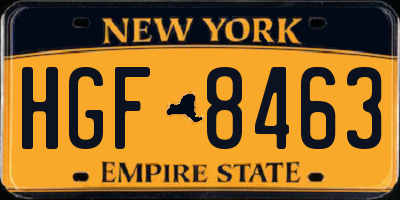 NY license plate HGF8463