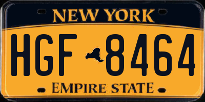 NY license plate HGF8464
