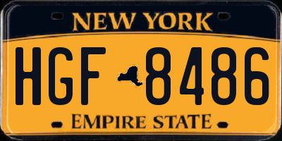 NY license plate HGF8486