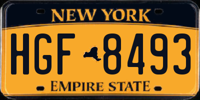 NY license plate HGF8493