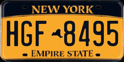 NY license plate HGF8495