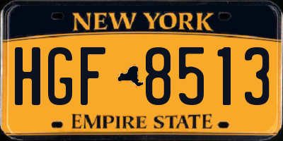 NY license plate HGF8513