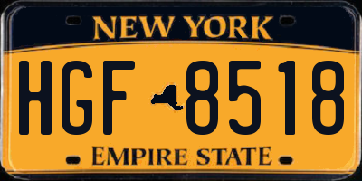 NY license plate HGF8518